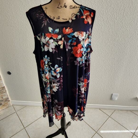 AVENUE‎ floral cottage fly away blouse plus size 22/24 - Picture 1 of 8